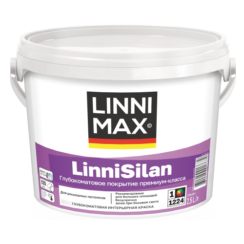Краска интерьерная LINNIMAX LinniSilan (CAPAROL CAPASILAN) глубокоматовая Белая база 2.5 л