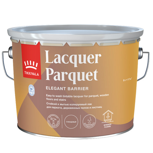 Паркетный износостойкий лак (Tikkurila) Tikkivala Lacquer Parquet алкидно-уретановый глянцевый 2.7 л