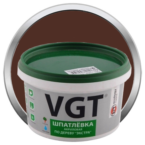 Шпатлевка по дереву VGT Экстра акриловая, универсальная, махагон 1 кг